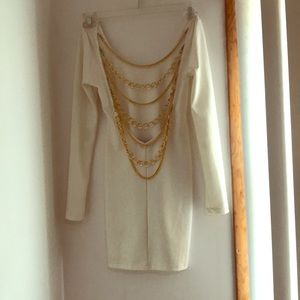 White & Gold clubbing mini dress
